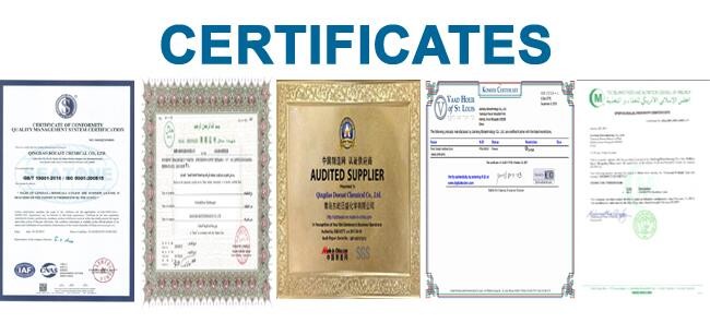 China QINGDAO DOEAST CHEMICAL CO., LTD. Certificaten